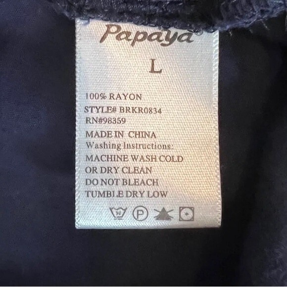 Papaya long sleeve navy bar back top with lace detail size large - Picture 6 of 6